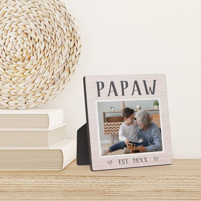 Rustic Personalised Papaw Grandpa Photo Plaque (Creator Uploaded)