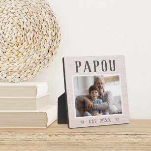Rustic Personalised Papou Grandpa Photo Plaque