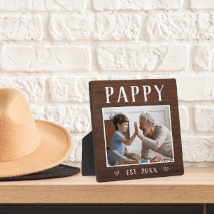 Rustic Personalised Pappy Grandpa Photo Plaque