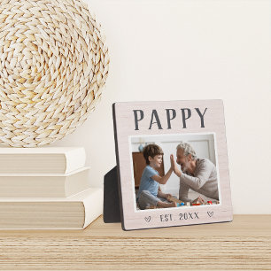 Rustic Personalised Pappy Grandpa Photo Plaque