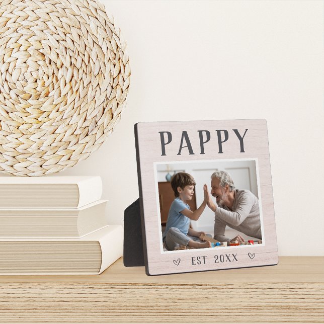 Rustic Personalised Pappy Grandpa Photo Plaque (Creator Uploaded)
