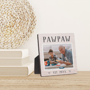 Rustic Personalised Pawpaw Grandpa Photo Plaque