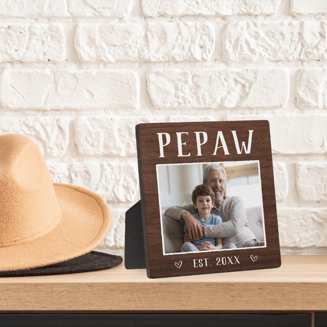 Rustic Personalised Pepaw Grandpa Photo Plaque (Creator Uploaded)