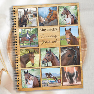 Rustic Personalised Pet Horse Lover Photo Collage Notebook