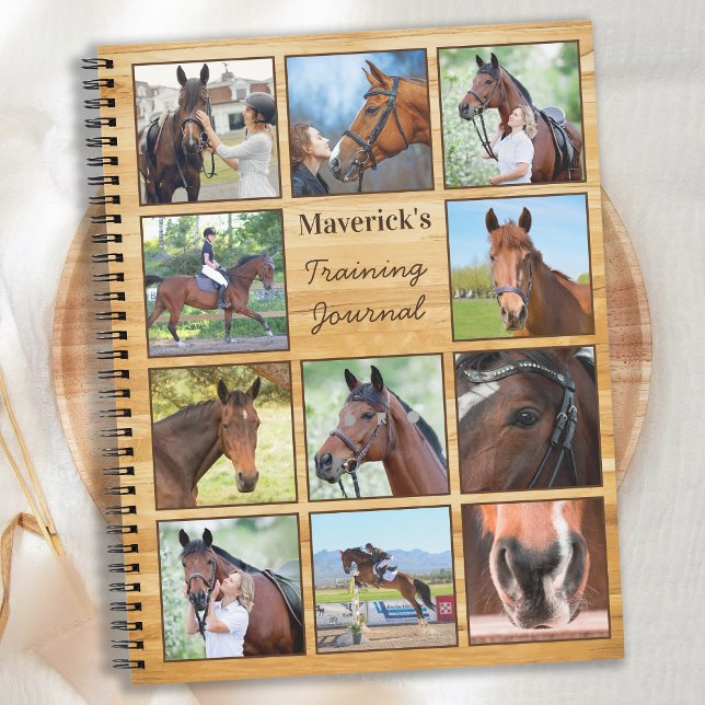 Rustic Personalised Pet Horse Lover Photo Collage Notebook (Creator Uploaded)