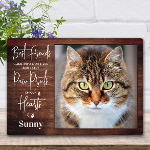 Rustic Personalised Pet Memorial Cat Photo Plaque
