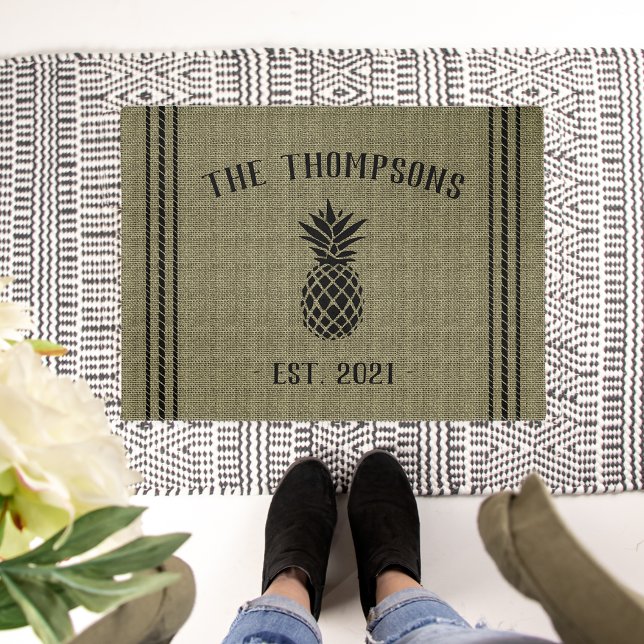 Rustic Personalised Pineapple Doormat (Creator Uploaded)