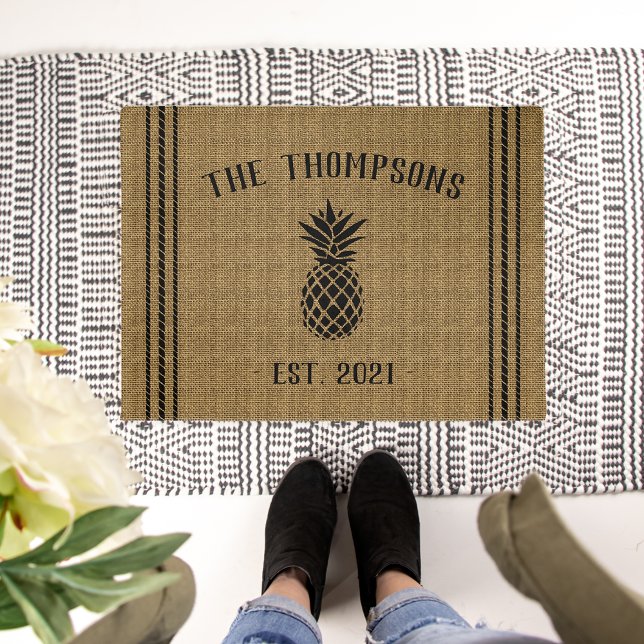 Rustic Personalised Pineapple Doormat (Creator Uploaded)