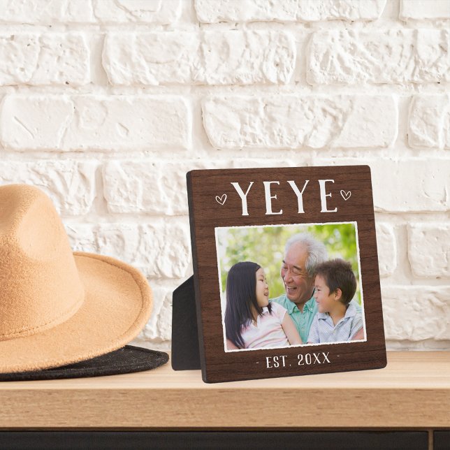Rustic Personalised Yeye Grandpa Photo Plaque (Creator Uploaded)