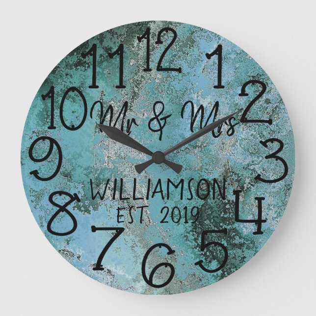 Rustic Personalized Distressed Rust Custom Large Clock (Front)