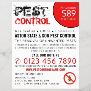 Rustic Pest Control Advertising Flyer