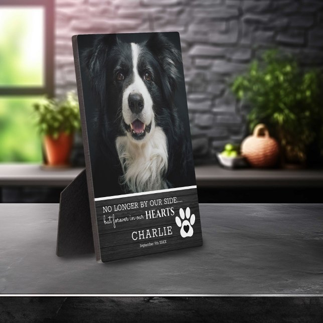 Rustic Pet Forever in Our Hearts | Photo Keepsake Plaque (Creator Uploaded)