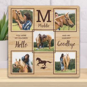 Rustic Pet Horse Personalised Memorial 5 Photo Plaque