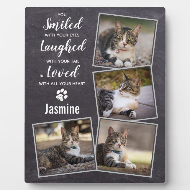 Rustic Pet Loss Cat Memorial Plaque (Front)