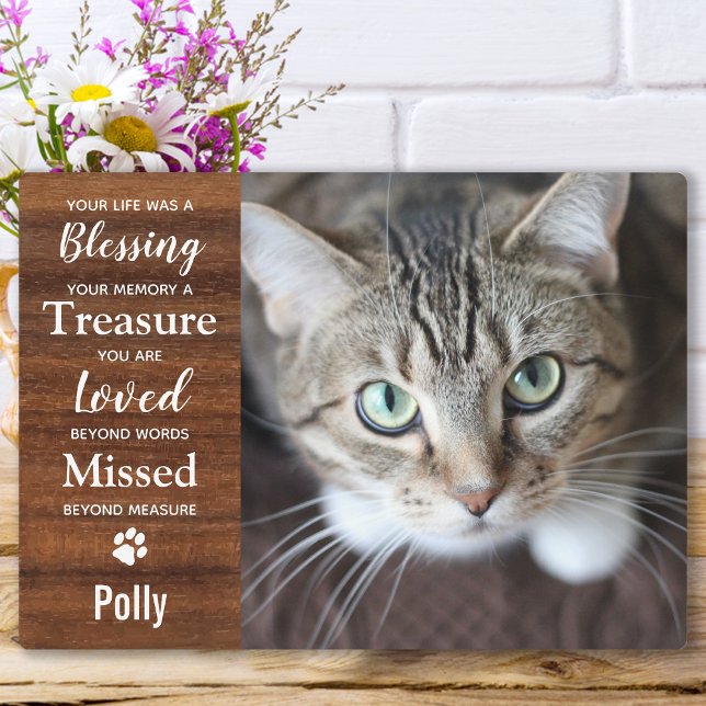 Rustic Pet Loss Cat Memorial Plaque (Creator Uploaded)