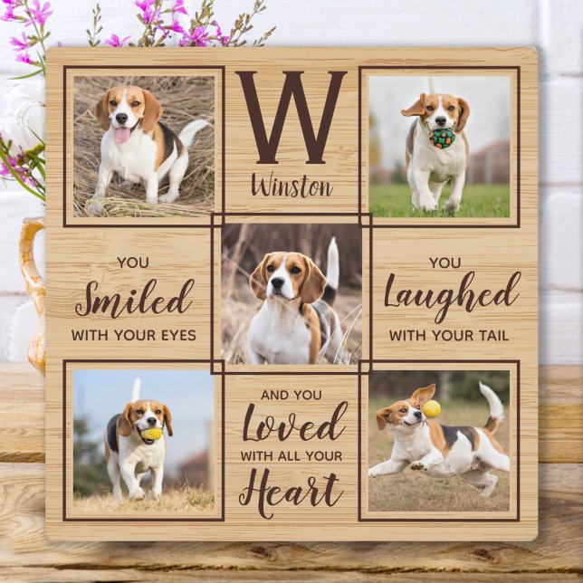 Rustic Pet Loss Keepsake Dog Memorial Photo Plaque (Creator Uploaded)