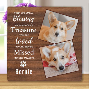 Rustic Pet Loss Personalised Photo Pet Memorial Plaque