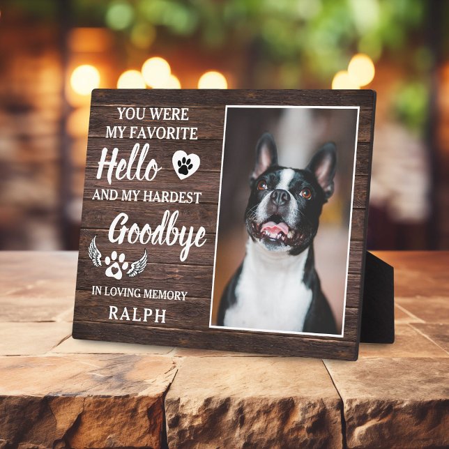 Rustic Pet Loss Photo Memorial & Sympathy Quote Plaque (Creator Uploaded)