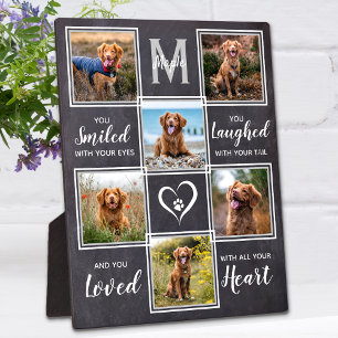 Rustic Pet Memorial Custom Unique 6 Photo Collage Plaque