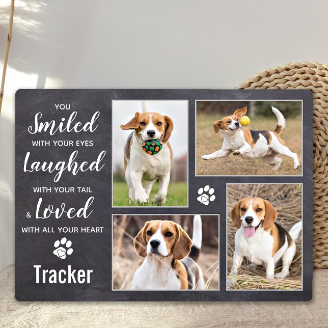 Rustic Pet Memorial Keepsake Photo Collage Plaque (Creator Uploaded)