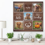Rustic Pet Memorial Personalised Photo Collage Faux Canvas Print<br><div class="desc">Celebrate your best friend with a custom pet memorial photo collage canvas art in a rustic wood design . This unique, monogrammed initial and name pet photo keepsake pet memorial wall art is the perfect gift for yourself, family or friends to honour those loved . We hope your dog memorial...</div>
