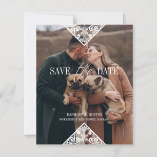 Rustic Pet Photo Lace Effect Whimsical Typography