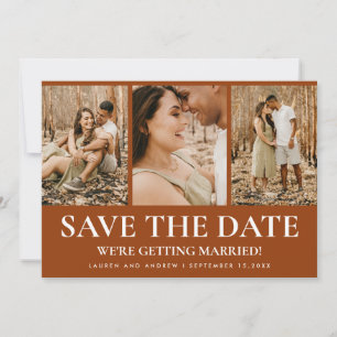 Rustic Photo Boho Terracotta Burnt Orange Wedding Save The Date