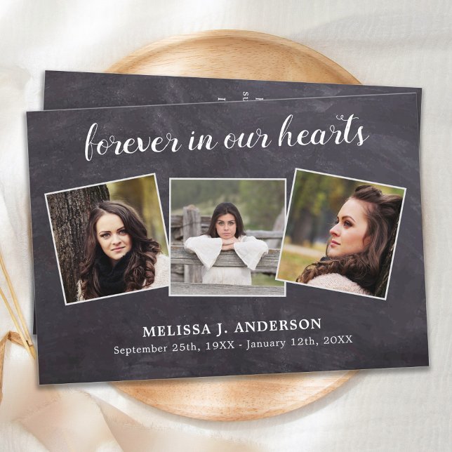 Rustic Photo Collage Memorial Sympathy Funeral Thank You Card (Creator Uploaded)