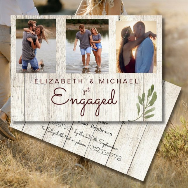 Rustic Photo Flat Save The Date Card (Creator Uploaded)