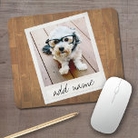 Rustic Photo Frame with Square Instagram and Wood Mouse Pad<br><div class="desc">A vintage and trendy design with a retro picture border that you can add your favourite selfie or portrait of a friend. Use a square photo to create a unique and personal gift or keep the hipster puppy and make a trendy keepsake. If you need to adjust the pictures, click...</div>