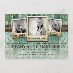 Rustic Photo Graduation Announcement Invite