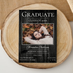Rustic Photo Graduation Open House Invite
