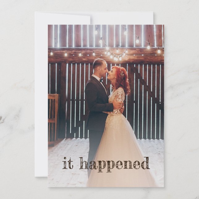 Rustic Photo Just Married Boho Reception Invitation (Front)