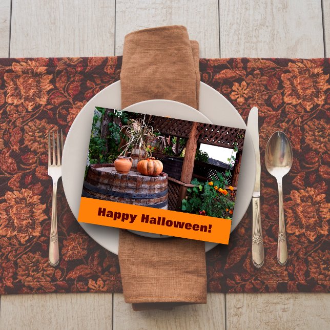 Rustic photo orange pumpink postcard (Creator Uploaded)