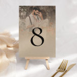 Rustic Photo Overlay Script Table Number<br><div class="desc">Rustic Photo Overlay Script Table Number. Simply replace the sample image with your own and easily personalise the table number. The same design is on the other side and will update simultaneously as you make your changes.</div>