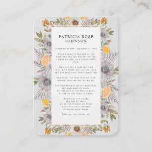 Rustic Photo Sympathy Funeral Memorial Card