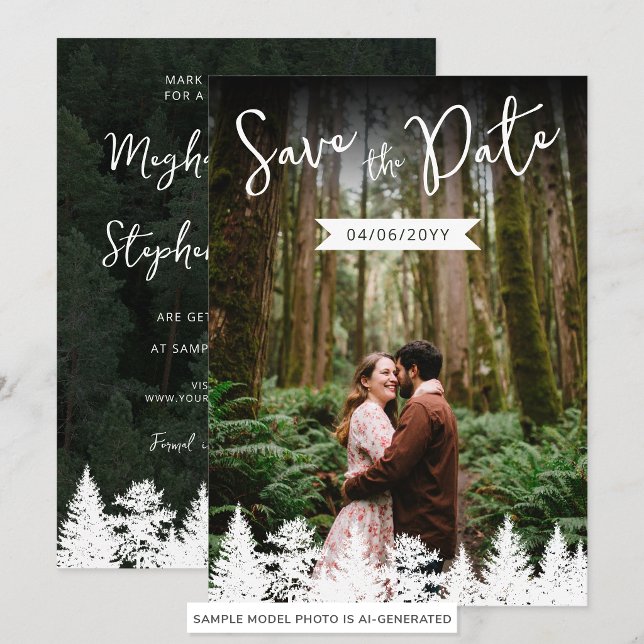 Rustic Photo Template And Fir Tree Shapes Wedding (Creator Uploaded)