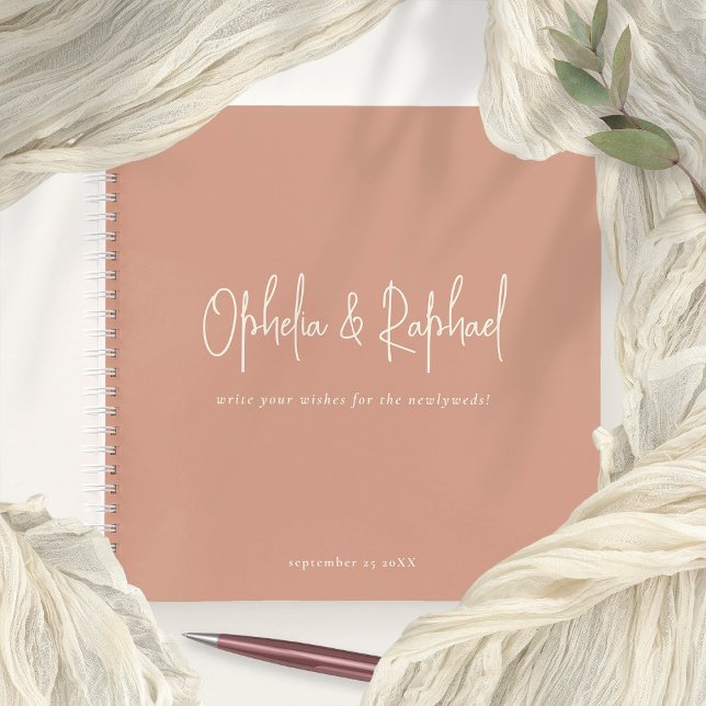 Rustic Photo Terracotta Boho Wedding Guest Book (Creator Uploaded)