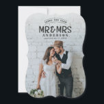 Rustic photo thank you wedding announcement card<br><div class="desc">Rustic photo thank you wedding announcement card. Announce your happy news in style with this wedding announcement photo card. Change the background colour to suit your photograph. Part of a collection.</div>