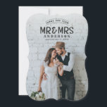 Rustic photo thank you wedding announcement card<br><div class="desc">Rustic photo thank you wedding announcement card. Announce your happy news in style with this wedding announcement photo card. Change the background colour to suit your photograph. Part of a collection.</div>