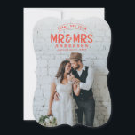 Rustic photo thank you wedding announcement card<br><div class="desc">Rustic photo thank you wedding announcement card. Announce your happy news in style with this wedding announcement photo card. Change the background colour to suit your photograph. Part of a collection.</div>