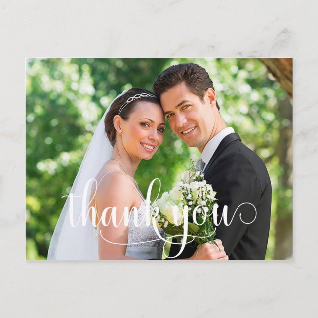 Rustic Photo Wedding Thank You Card (Front)