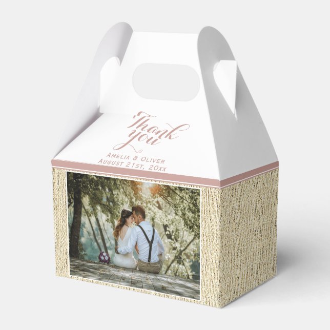 Rustic Photo Wedding Thank you Favour Box (Front Side)