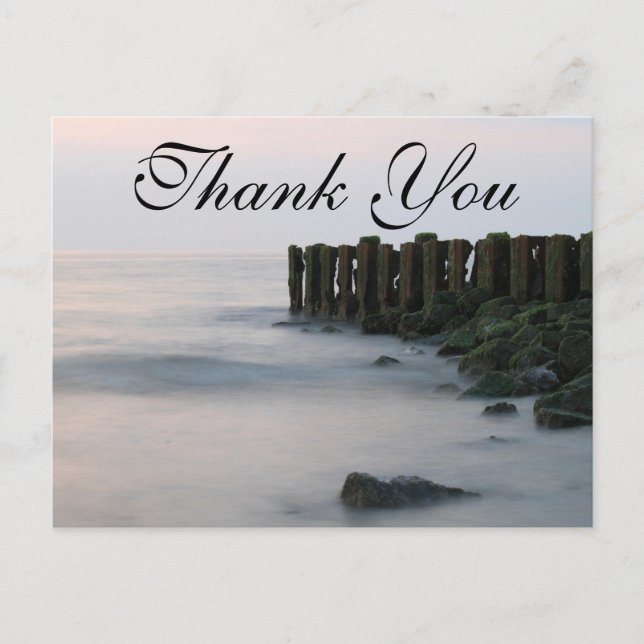 Rustic Pier on the Beach | Thank You Card (Front)