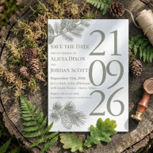 Rustic Pine Branch Greenery Save the Date