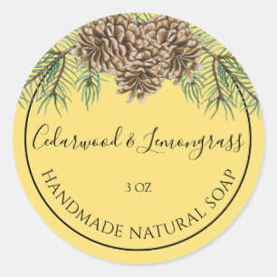 Rustic Pine Cone Cedarwood Lemongrass Soap Sticker