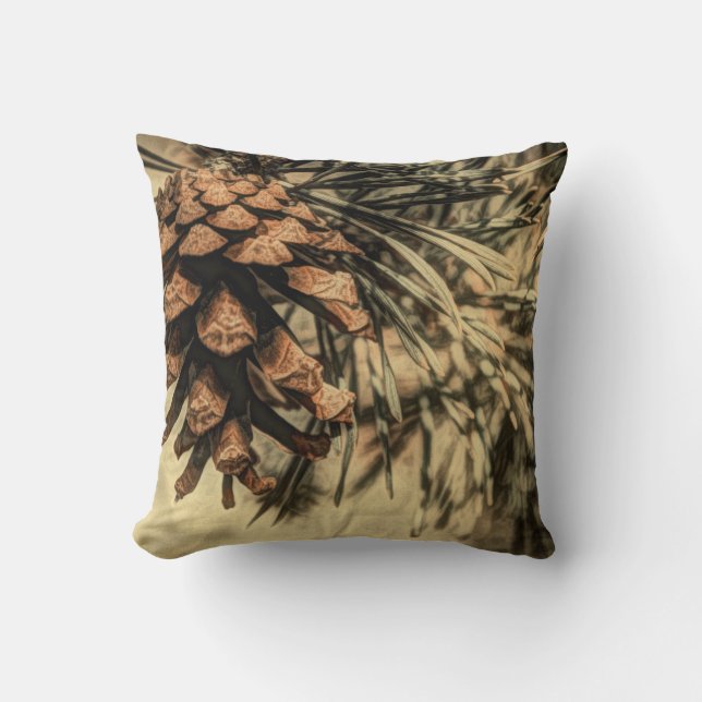 Rustic Pine Cone Design Cushion (Front)