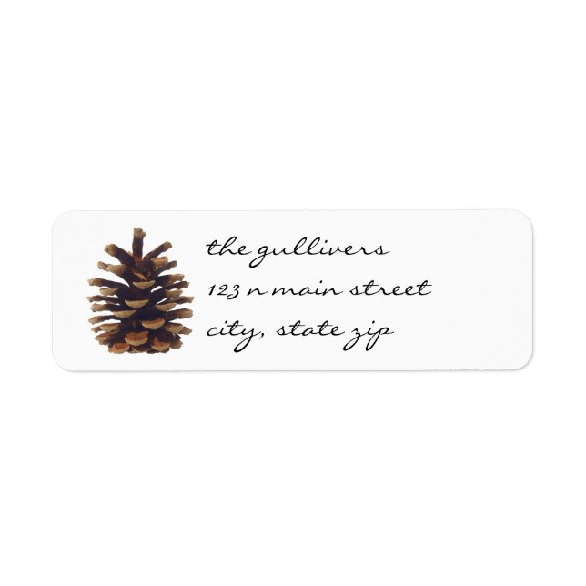 Rustic Pine Cone Return Address Labels (Front)