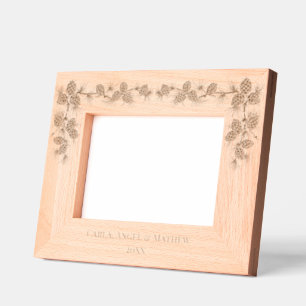 RUSTIC PINE CONES 7 x 5 PERSONALIZED PICTURE Etched Frames