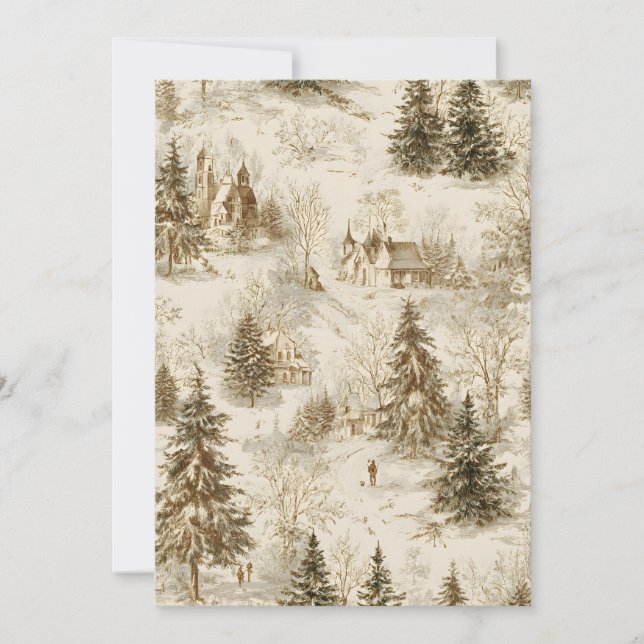 Rustic Pine Forest Invitation Background | Vintage (Front)